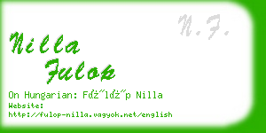 nilla fulop business card